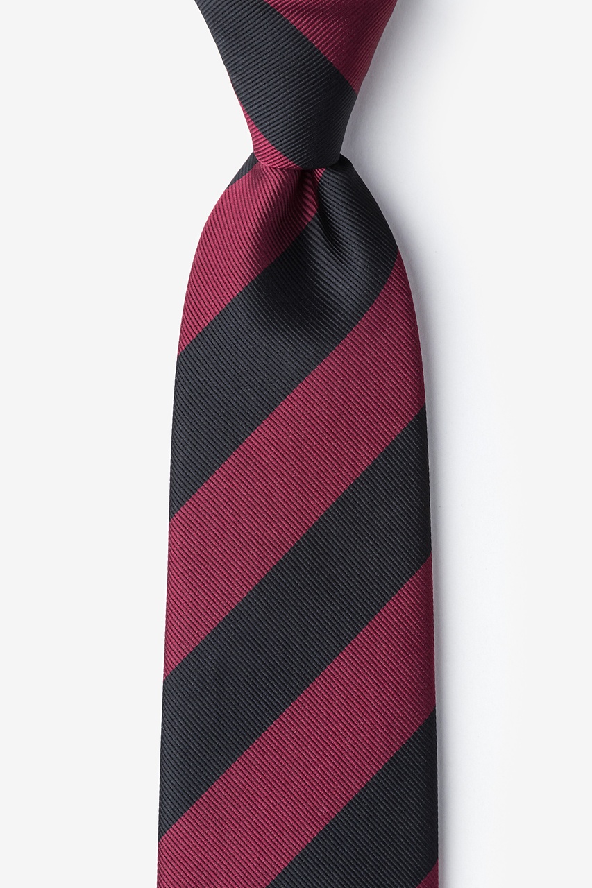 Maroon Microfiber Maroon & Black Stripe Tie | Ties.com