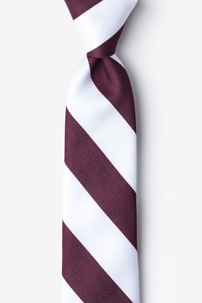 Maroon & White Striped Tie For Boys | Casual Neckties | Ties.com