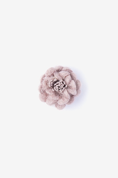 Mauve Acrylic Rustic Yarn Flower Lapel Pin | Ties.com