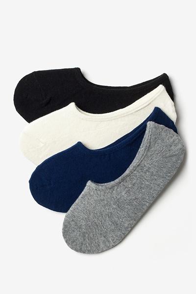 Multicolor Carded Cotton Classic No-Show 4 Sock Pack | Ties.com