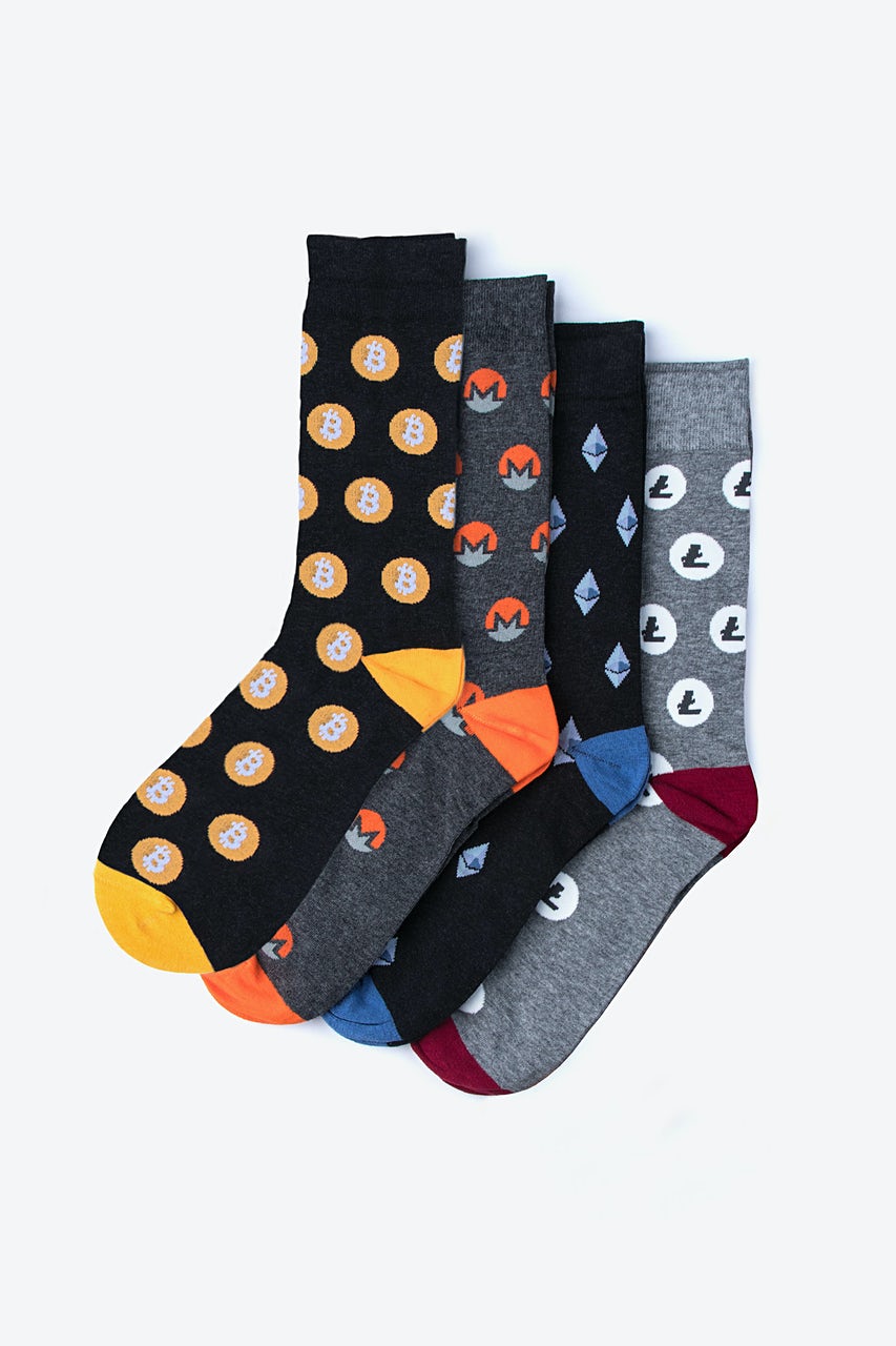 Bitcoin Monogram Socks for Sale by bluprnt