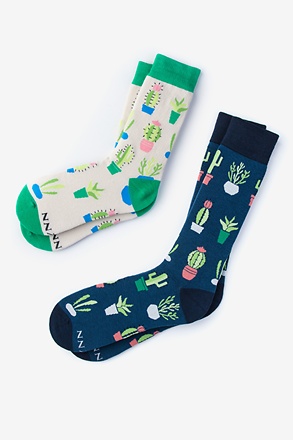 Succulent Multicolor His & Hers Socks