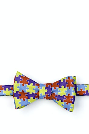 _Autism Awareness Puzzle Multicolor Self-Tie Bow Tie_