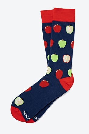 Apple Core Values Navy Blue Sock