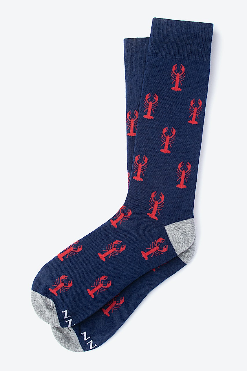 Navy Blue Carded Cotton Great Catch His & Hers Socks | Ties.com