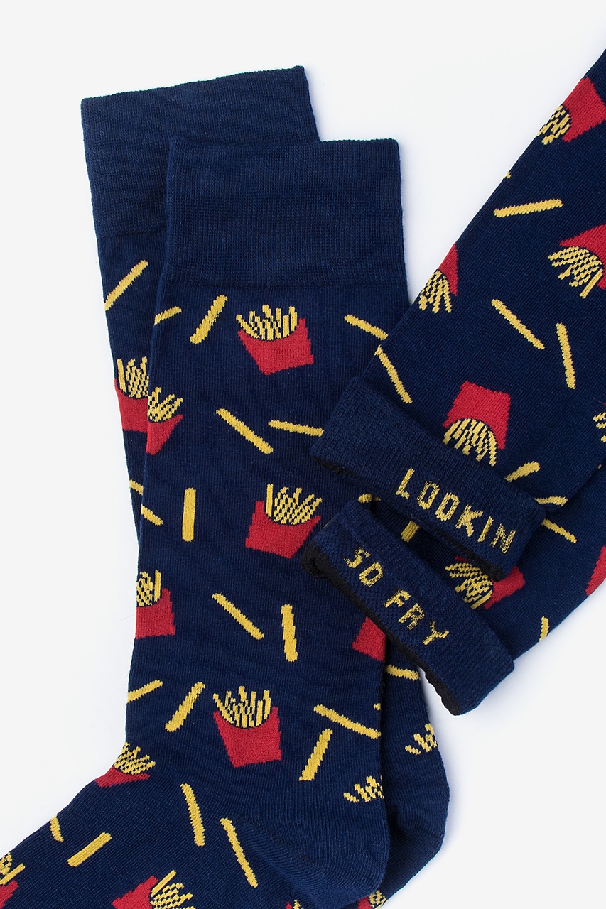 Navy French Fries Socks | Foodie Sock | Ties.com