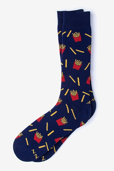 Navy French Fries Socks | Foodie Sock | Ties.com