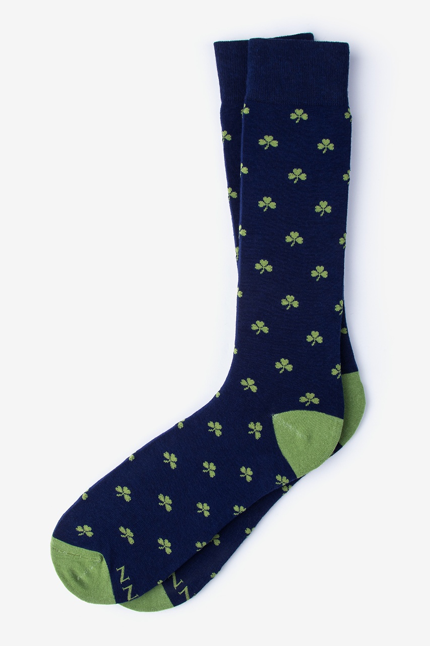 Blue Shamrock Sock | Clover Sock | Ties.com