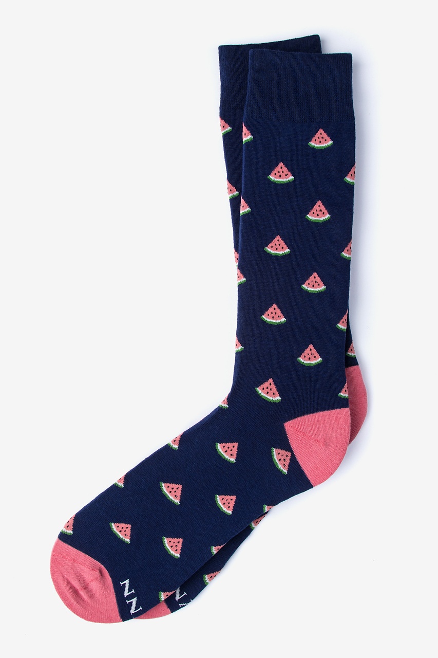 Navy Watermelon Sock | Picnic Sock | Ties.com