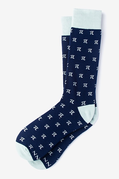 Navy Pi Symbols Socks | Math Socks | Ties.com