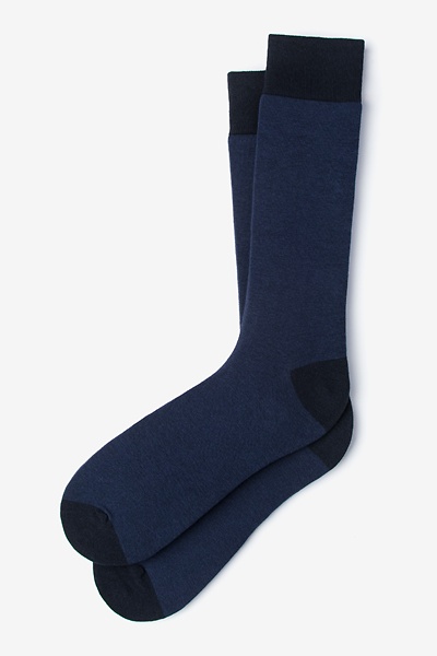 Navy Blue Carded Cotton Solid Choice Sock | Ties.com