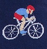 Navy Blue Carded Cotton Spin Cycle Bicycle Race Women's Sock