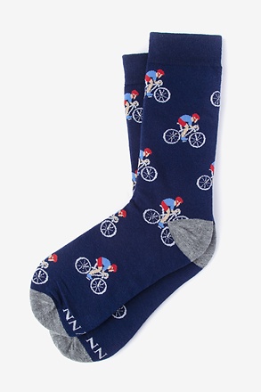 Spin Cycle Bicycle Race Navy Blue Women's Sock