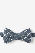 Navy Blue Philip Check Self-Tie Bow Tie Photo (0)