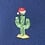 Navy Blue Microfiber Christmas Cacti Skinny Tie