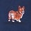 Navy Blue Microfiber Corgi Dogs Skinny Tie