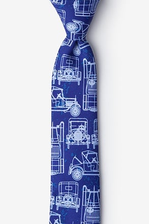 Ford Model T Navy Blue Skinny Tie