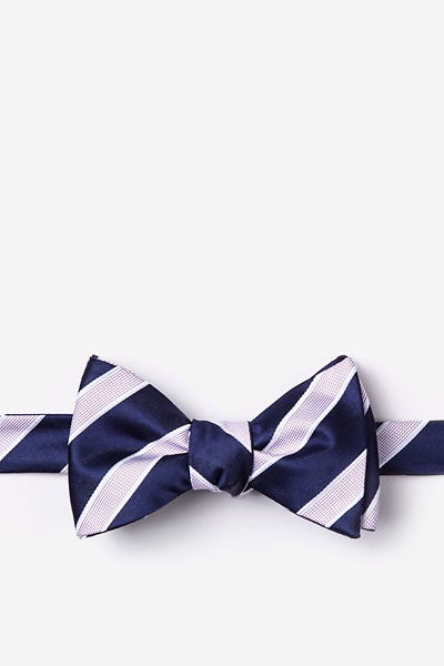 Jefferson Striped Self-Tie Bow Tie | Navy Blue Bow Tie | Ties.com