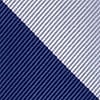 Navy Blue Microfiber Navy & Silver Stripe Extra Long Tie