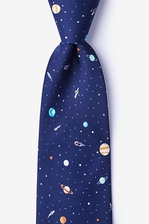 Outer Space Navy Blue Extra Long Tie