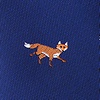 Navy Blue Microfiber Prowling Foxes Tie