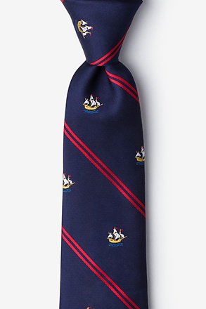 _Ship Stripe Navy Blue Tie_