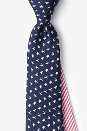 _Stars & Stripes Navy Blue Extra Long Tie_