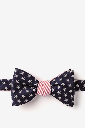 _Stars & Stripes Reversible Navy Blue Self-Tie Bow Tie_