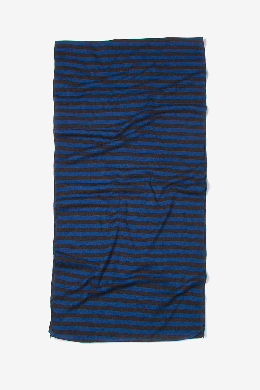 Navy Blue Polyester Mens Traveling Stripe Scarf | Ties.com