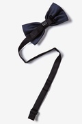 Metal-Tipped Navy Blue Pre-Tied Bow Tie Photo (1)