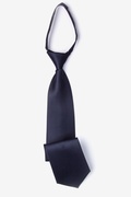 Solid Navy Navy Blue Zipper Tie Photo (0)