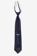 Solid Navy Navy Blue Zipper Tie Photo (1)