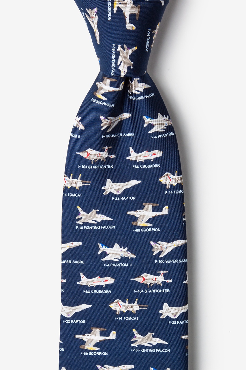 Fighter Jets Navy Blue Tie | Aviation & Pilots Neckties | Ties.com