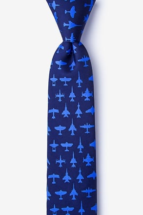 _Aviation Navy Blue Skinny Tie_