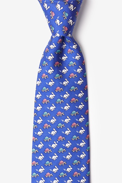 Rabbit & Tortoise Silk Tie in Pink, Animal Neckties