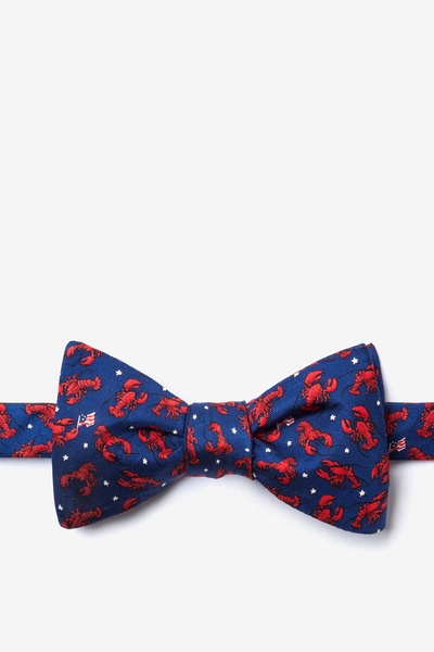 navy blue silk bow tie