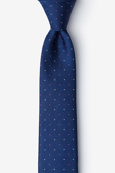 Navy Blue Silk Gough Skinny Tie | Ties.com