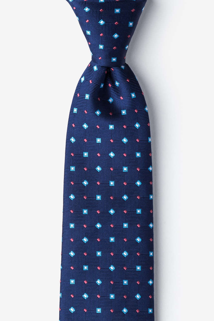 Navy Blue Silk Hoste Extra Long Tie | Ties.com