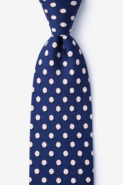 Navy Blue Silk No Hitter Tie | Ties.com