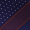 Navy Blue Silk Polkadot and Stripe Pocket Square Pocket Square