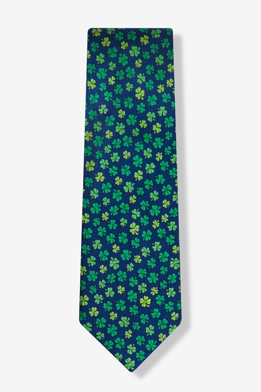 Shamrock Navy Blue Silk Tie | Holiday Neckties | Ties.com