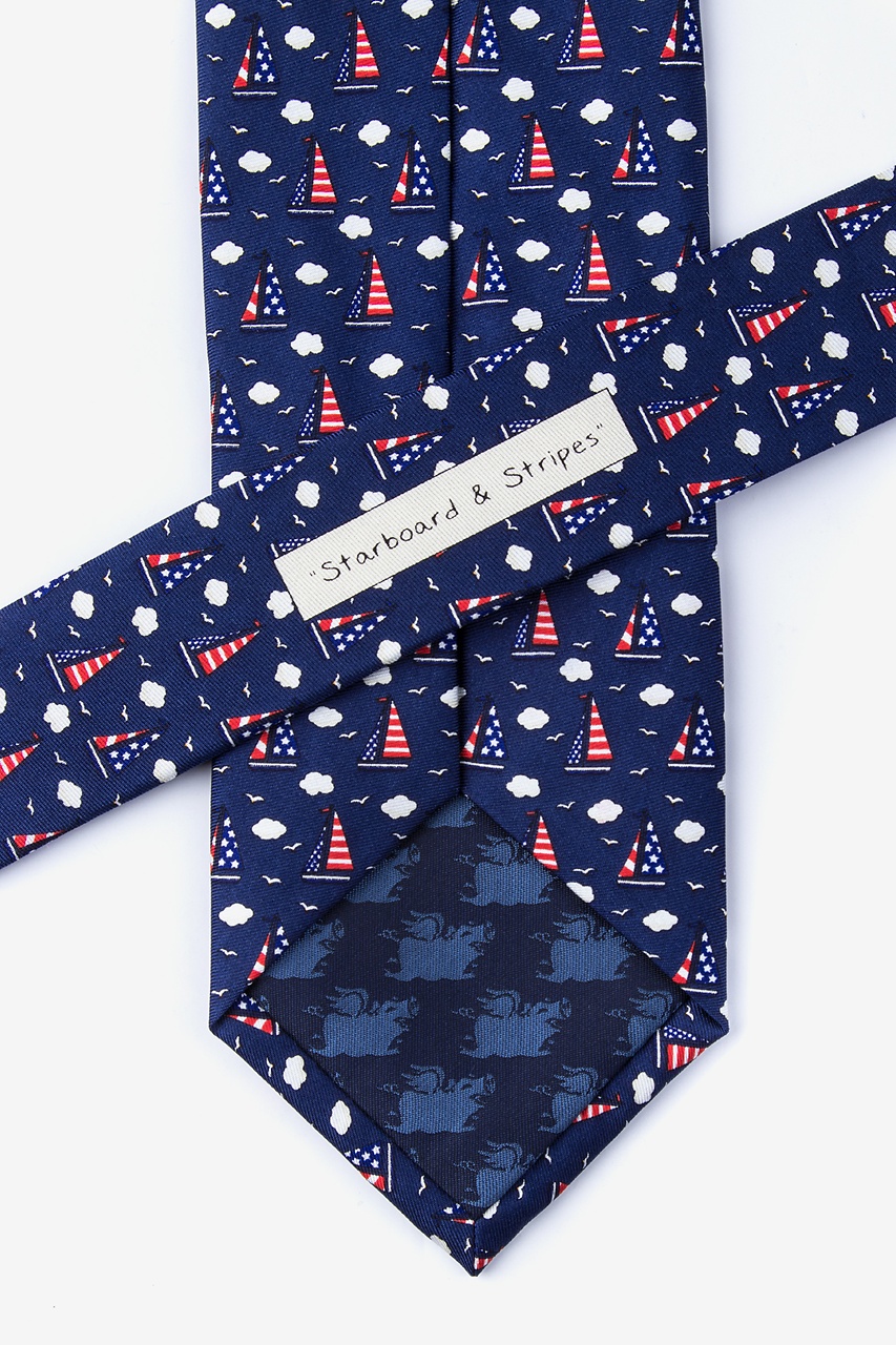 Navy Blue Silk Starboard & Stripes Tie | Ties.com