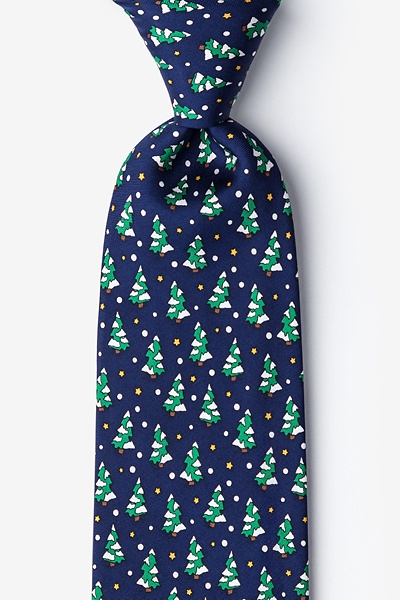 Navy Blue Silk Tree-mendous Extra Long Tie | Ties.com