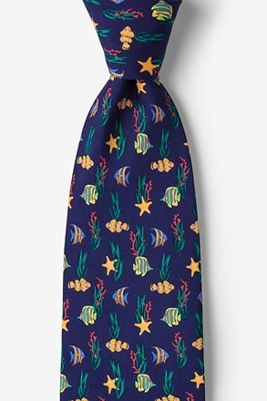 _Under The Sea Navy Blue Tie_