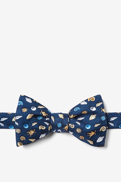 navy blue silk bow tie