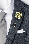 Two-toned Flower Gold Leaf Olive Lapel Pin Photo (1)