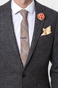 Bradford Plaid Orange Skinny Tie Photo (2)