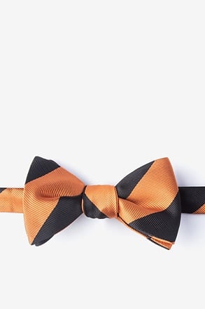 _Orange & Black Stripe Self-Tie Bow Tie_