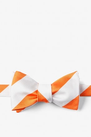 _Orange & White Stripe Self-Tie Bow Tie_
