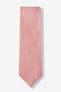 Checked Plaid Orange Tie Photo (0)